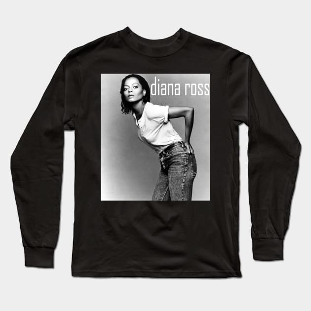 Diana Ross Grayscale Long Sleeve T-Shirt by kilshamy